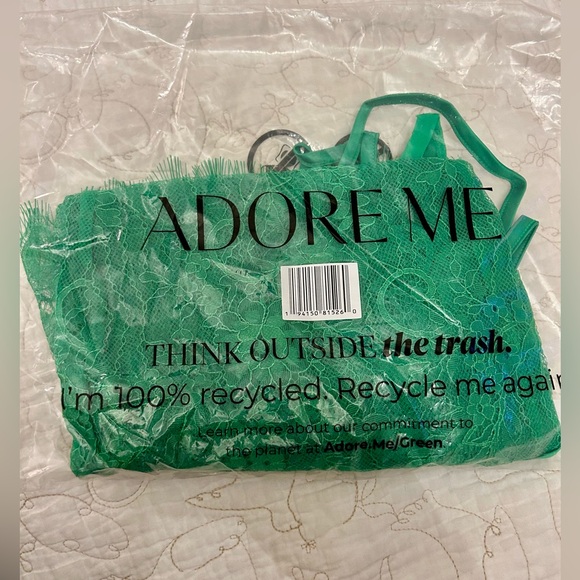🍀 NWT - Adore Me - Green Lace Unlined Babydoll 🍀 - Picture 4 of 4